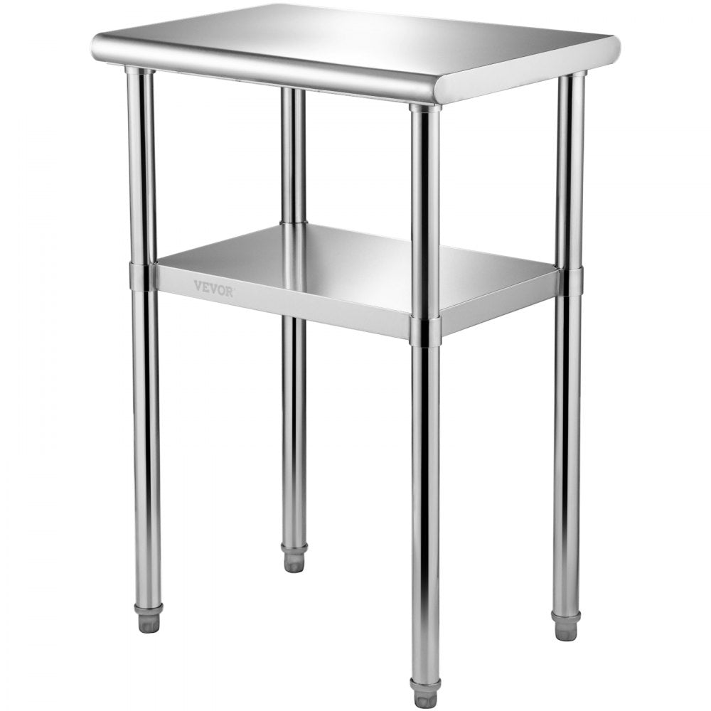 VV-SSWR-24*18 - 24"x18" Stainless Steel Prep Table with Adjustable Undershelf