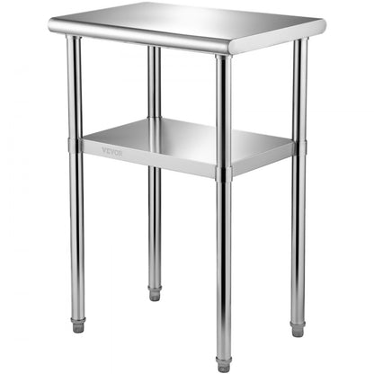 VV-SSWR-24*18 - 24"x18" Stainless Steel Prep Table with Adjustable Undershelf