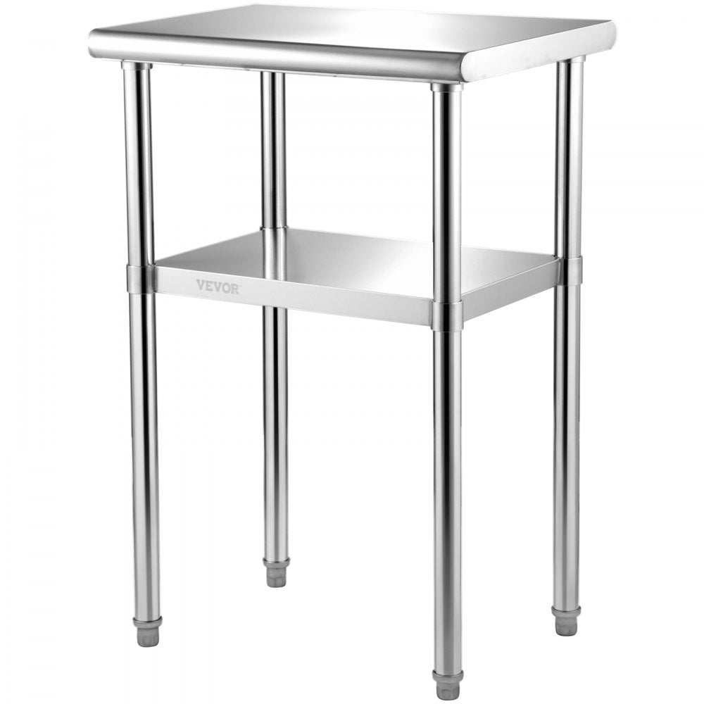 VV-SSWR-24*18 - 24"x18" Stainless Steel Prep Table with Adjustable Undershelf
