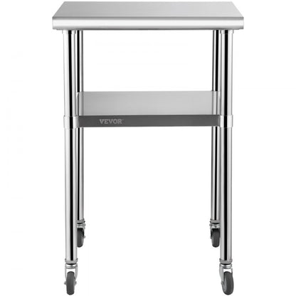 VV-SSWR-JL-24*24 - Heavy-Duty 600lbs Stainless Steel Prep Table with Casters