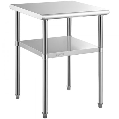 VV-SSWR-JL-24*24 - Heavy-Duty 600lbs Stainless Steel Prep Table with Casters