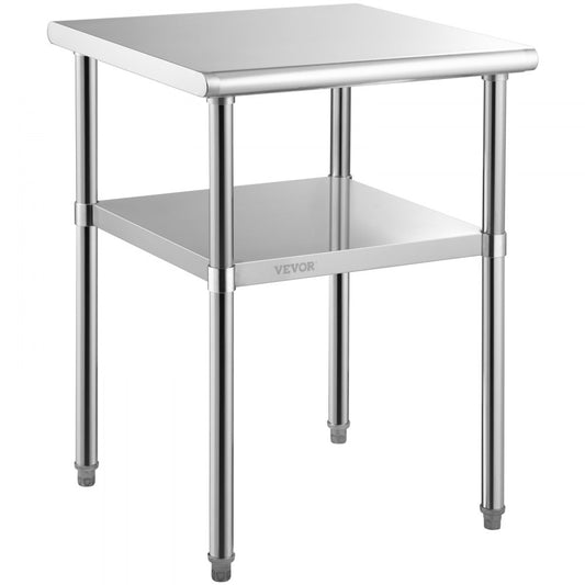 VV-SSWR-JL-24*24 - Heavy-Duty 600lbs Stainless Steel Prep Table with Casters