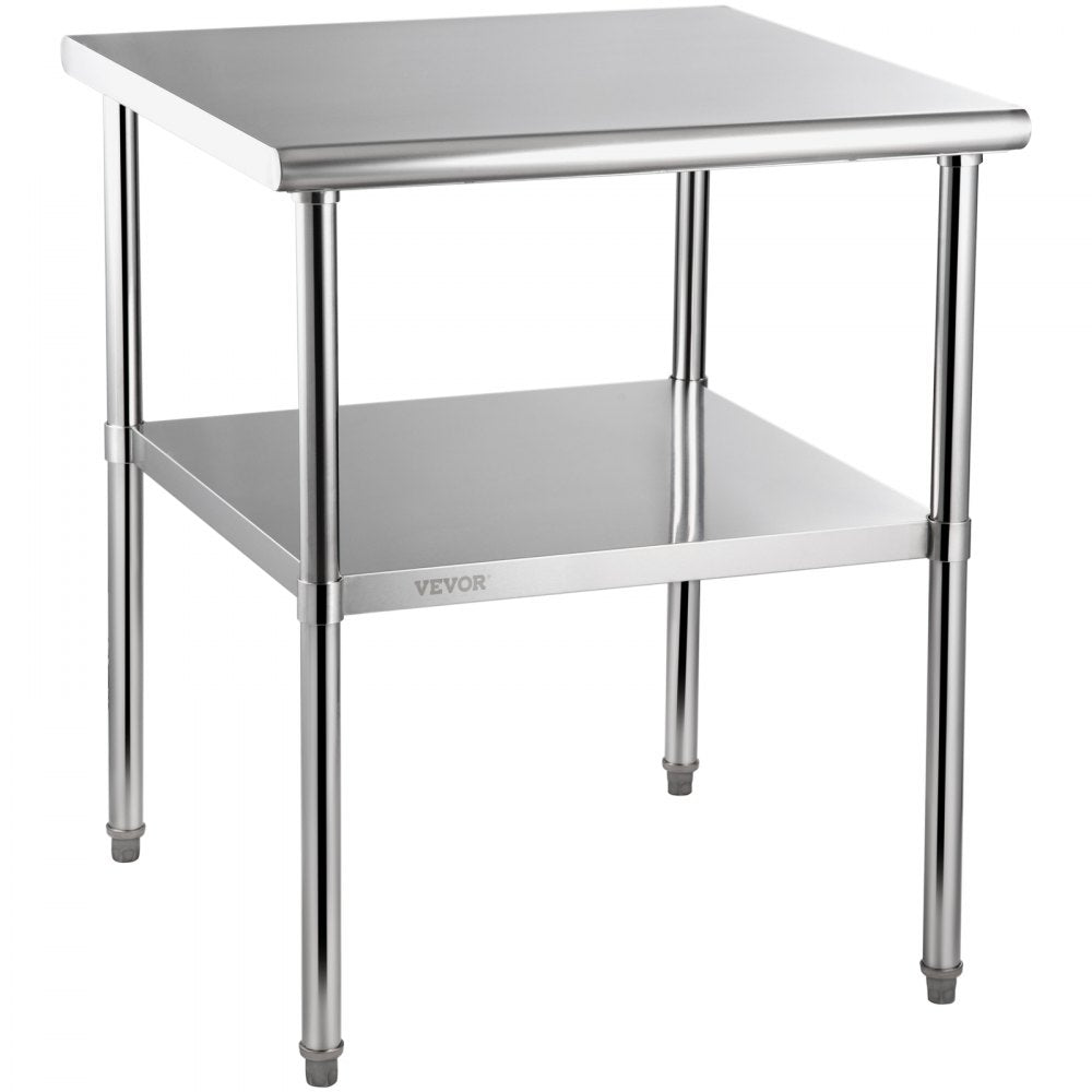 VV-SSWR-30*30 - Heavy-Duty Stainless Steel Prep Table with Adjustable Undershelf