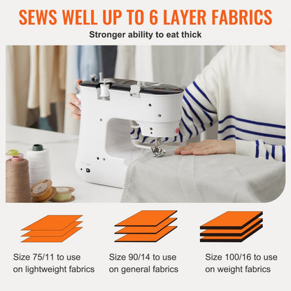 FHSM-519 - Lightweight Portable Sewing Machine with 12 Built-in Stitches