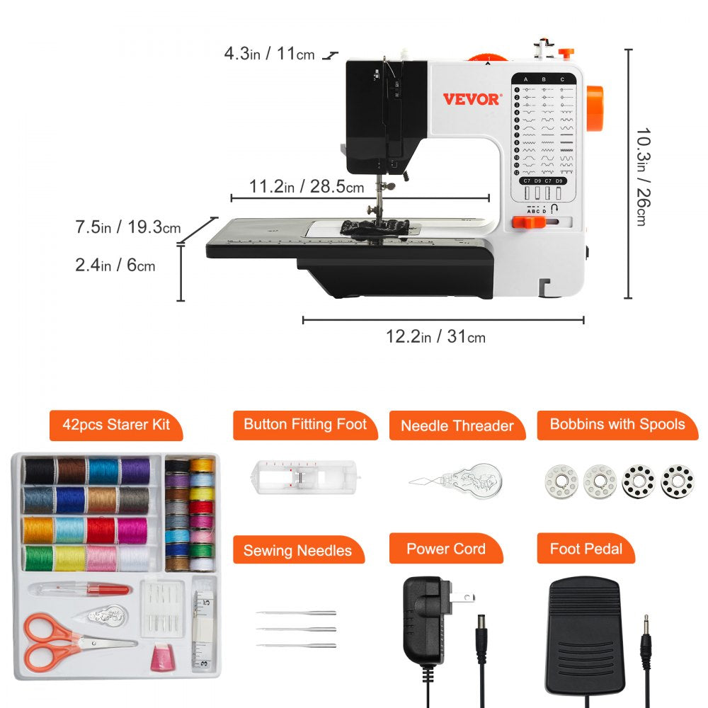 UFR-738 - Lightweight Sewing Machine with 38 Stitches for Easy Home Projects