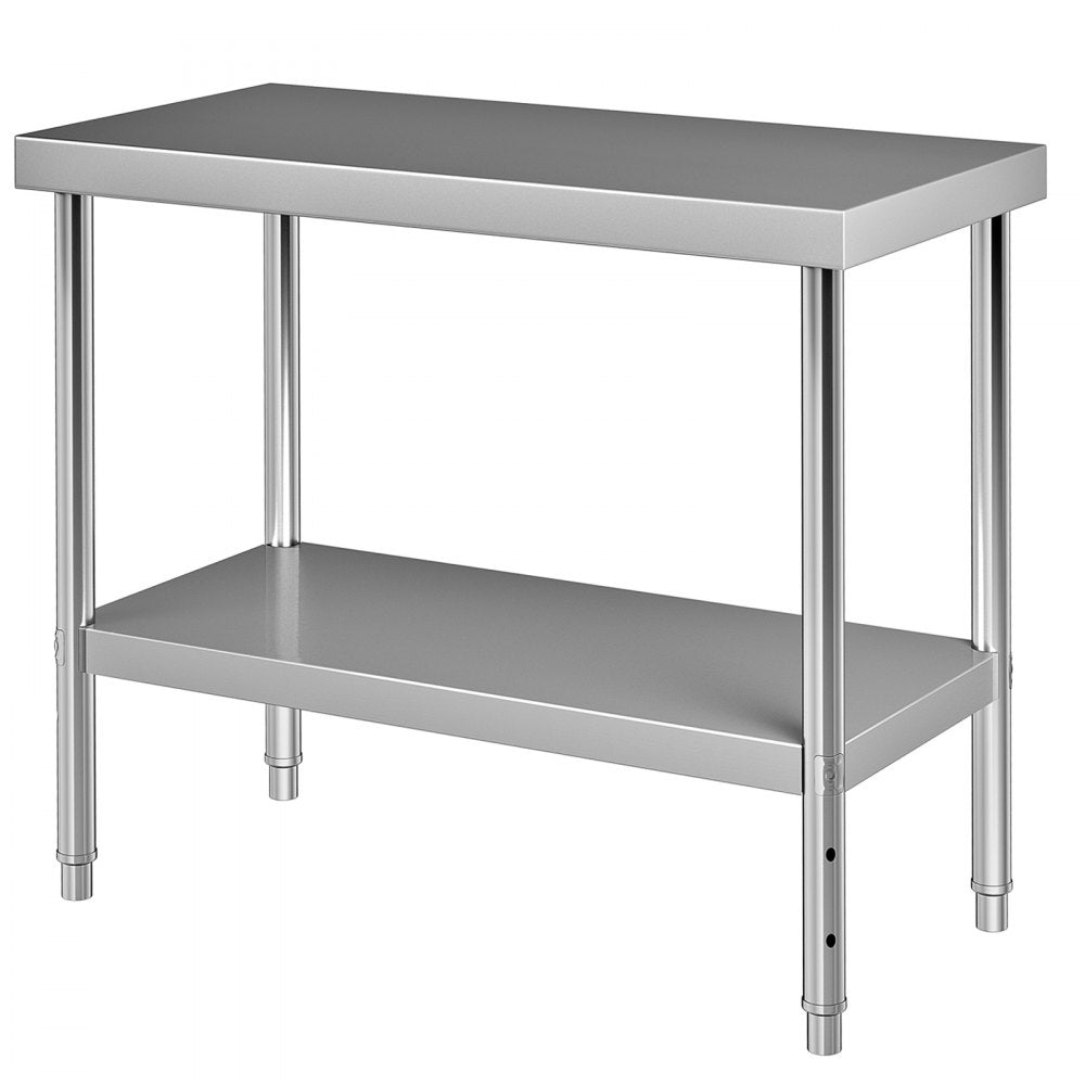 VV-SSWT-WJL-4818 - Heavy-Duty Stainless Steel Prep Table with Adjustable Undershelf