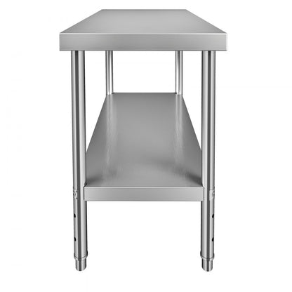 VV-SSWT-WJL-4818 - Heavy-Duty Stainless Steel Prep Table with Adjustable Undershelf