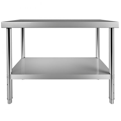 VV-SSWT-WJL-4818 - Heavy-Duty Stainless Steel Prep Table with Adjustable Undershelf
