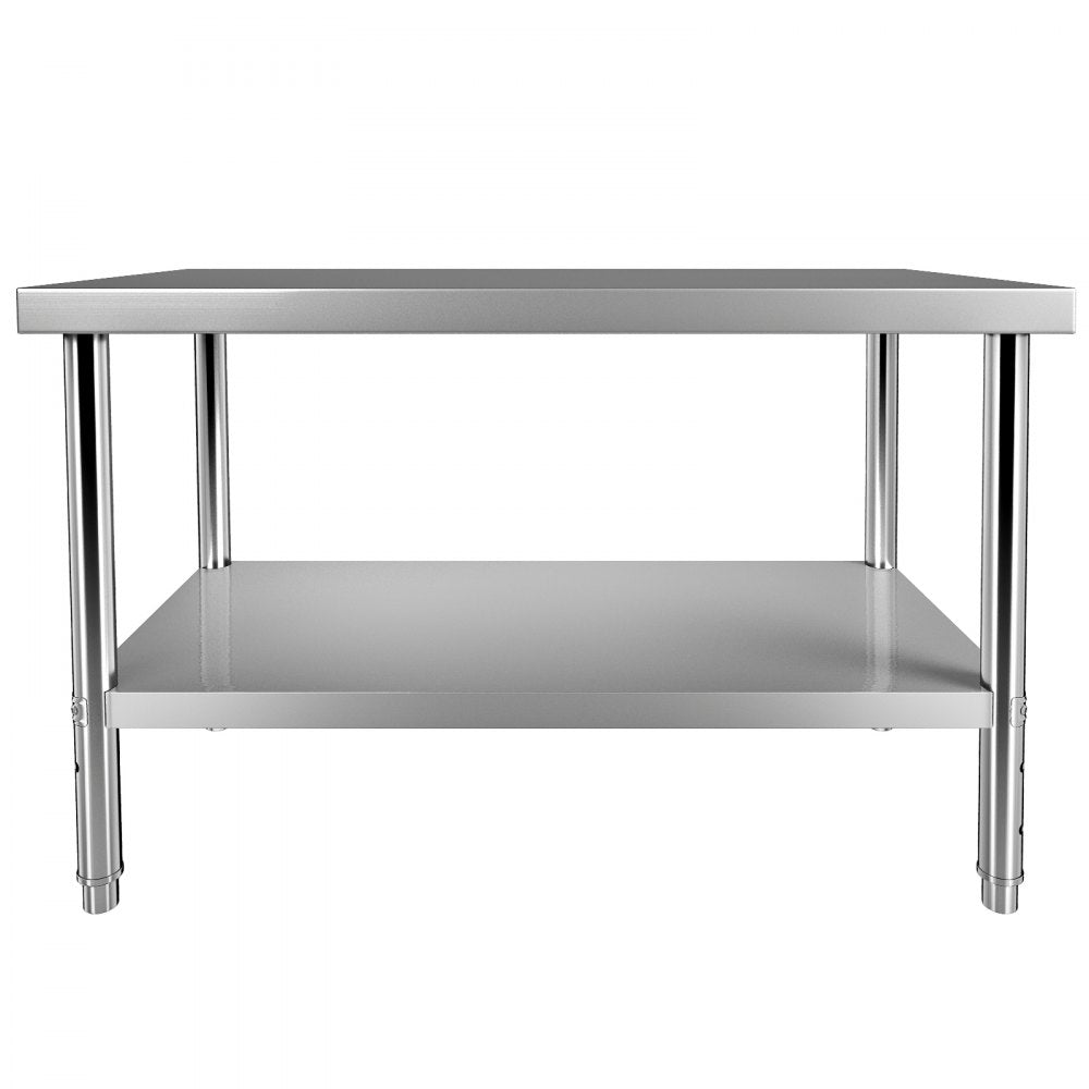 VV-SSWT-WJL-4824 - Heavy-Duty Stainless Steel Prep Table with Adjustable Undershelf