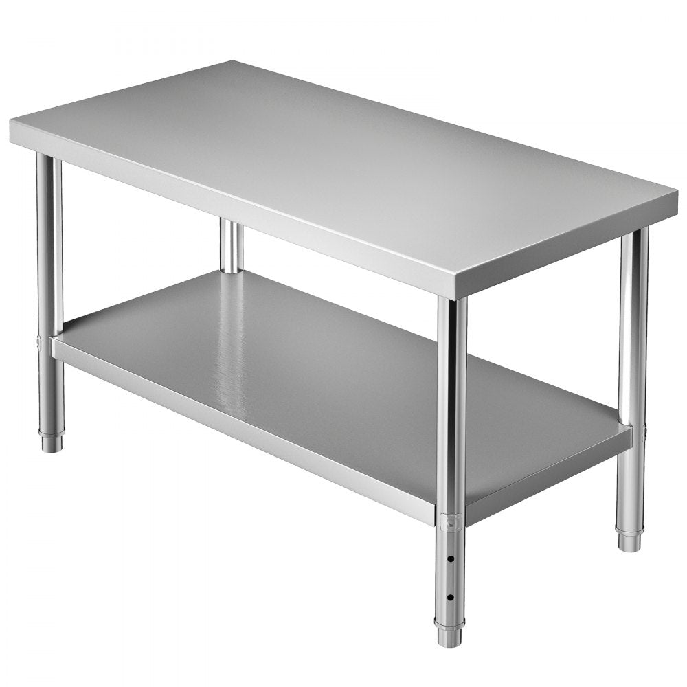 VV-SSWT-WJL-4830 - 550lbs Stainless Steel Prep Table with Adjustable Undershelf