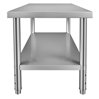 VV-SSWT-WJL-4830 - 550lbs Stainless Steel Prep Table with Adjustable Undershelf