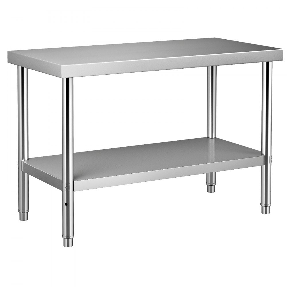 VV-SSWT-WJL-4830 - 550lbs Stainless Steel Prep Table with Adjustable Undershelf