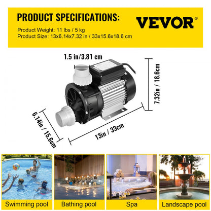 DH 370 - Durable 0.5 HP VEVOR Pool Pump with Thermal Protection