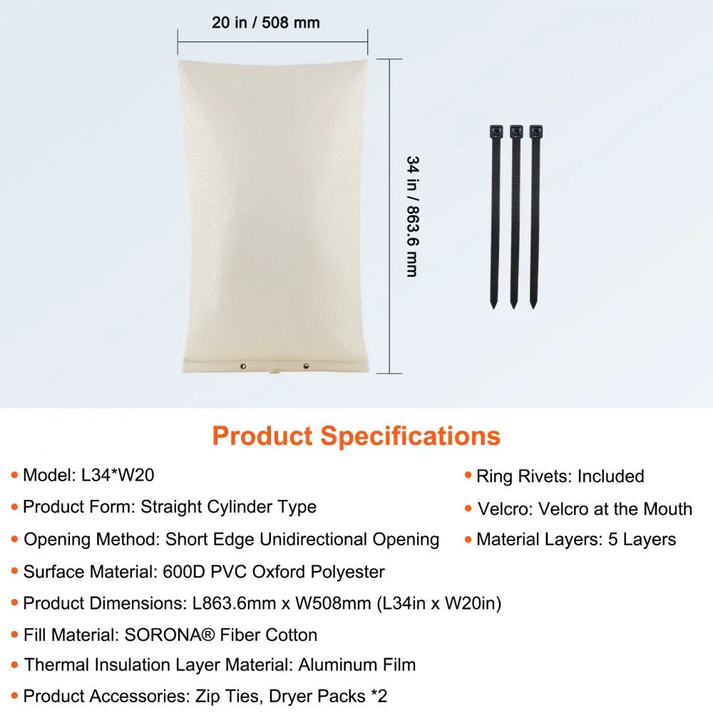 L34*W20 - 34''H Heavy-Duty VEVOR Pump Cover with Anti-Theft Design