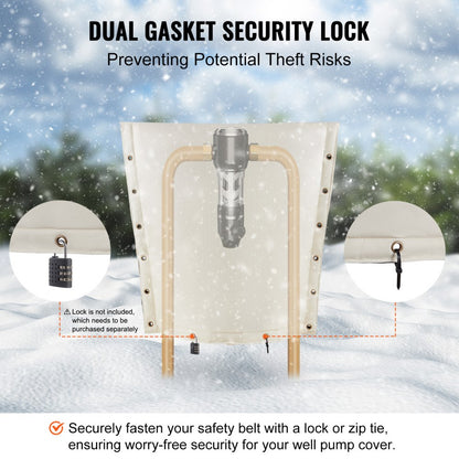 L24*W24 - Durable 24'' PVC Well Pump Cover with Anti-Theft Features