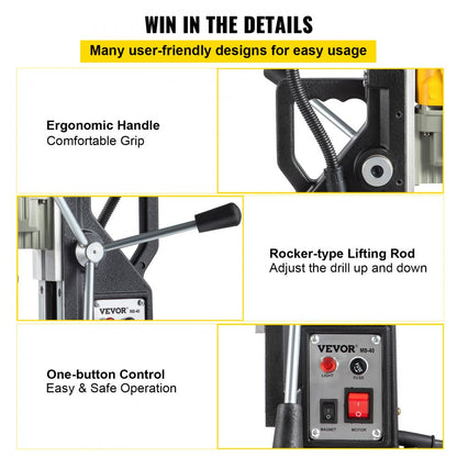 VV-MD-US12 - 1100W Magnetic Drill Press, 1.57" Bore, Portable with 12 Bits