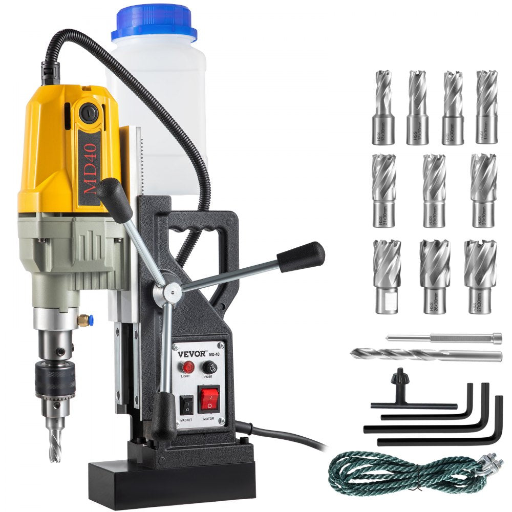 VV-MD-US12 - 1100W Magnetic Drill Press, 1.57" Bore, Portable with 12 Bits