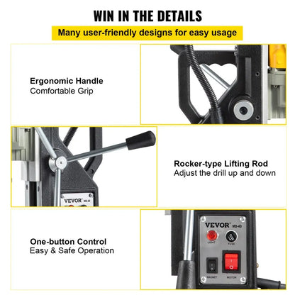 VV-MD-US7 - 1100W Magnetic Drill Press for Precision Metal Work