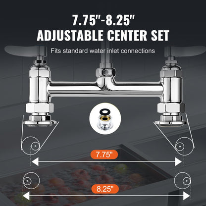 3804A-12-44 - 44" Brass Commercial Faucet with Pre-Rinse Sprayer for Heavy-Duty Cleaning