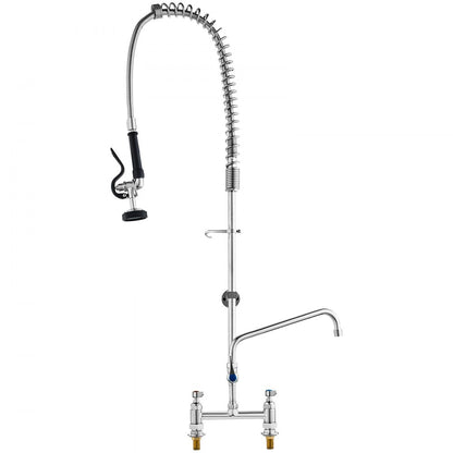 3804A-12-44 - 44" Brass Commercial Faucet with Pre-Rinse Sprayer for Heavy-Duty Cleaning