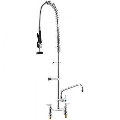 3804A-12-44 - 44" Brass Commercial Faucet with Pre-Rinse Sprayer for Heavy-Duty Cleaning