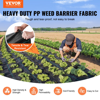 4*32.9-170 - 13x108 ft Heavy Duty Woven Weed Barrier Landscape Fabric