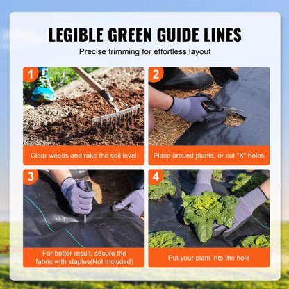 4*32.9-170 - 13x108 ft Heavy Duty Woven Weed Barrier Landscape Fabric