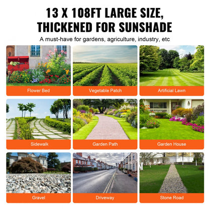 4*32.9-170 - 13x108 ft Heavy Duty Woven Weed Barrier Landscape Fabric