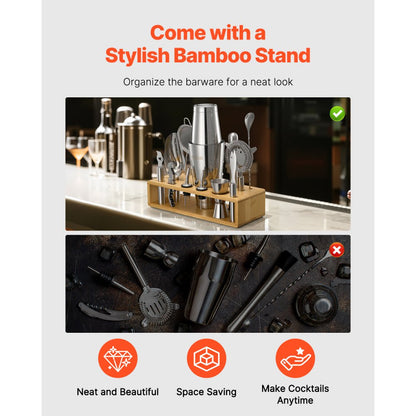 CL-01 - 13-Piece Stainless Steel Cocktail Shaker Set for Home Bartenders