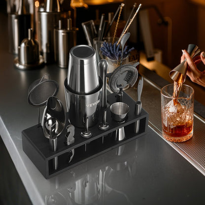 CL-02 - 13-Piece Stainless Steel Cocktail Shaker Set for Home Bartending