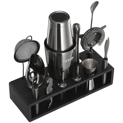 CL-02 - 13-Piece Stainless Steel Cocktail Shaker Set for Home Bartending