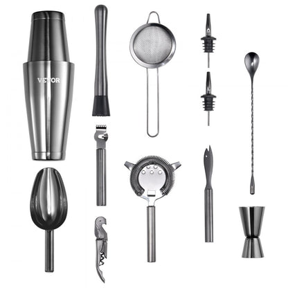 CL-02 - 13-Piece Stainless Steel Cocktail Shaker Set for Home Bartending