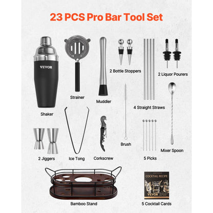 CL-06 - Premium 23-Piece Stainless Steel Cocktail Shaker Set for Home Bartending