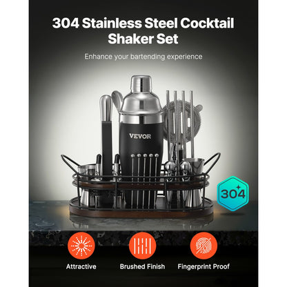 CL-06 - Premium 23-Piece Stainless Steel Cocktail Shaker Set for Home Bartending
