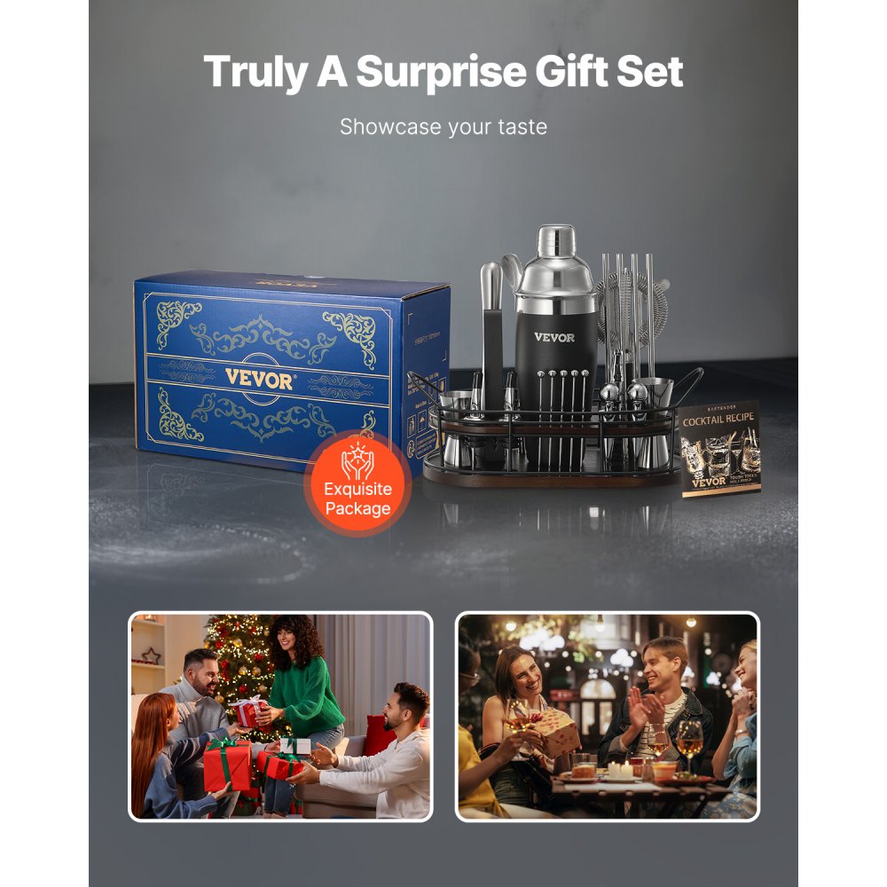 CL-06 - Premium 23-Piece Stainless Steel Cocktail Shaker Set for Home Bartending