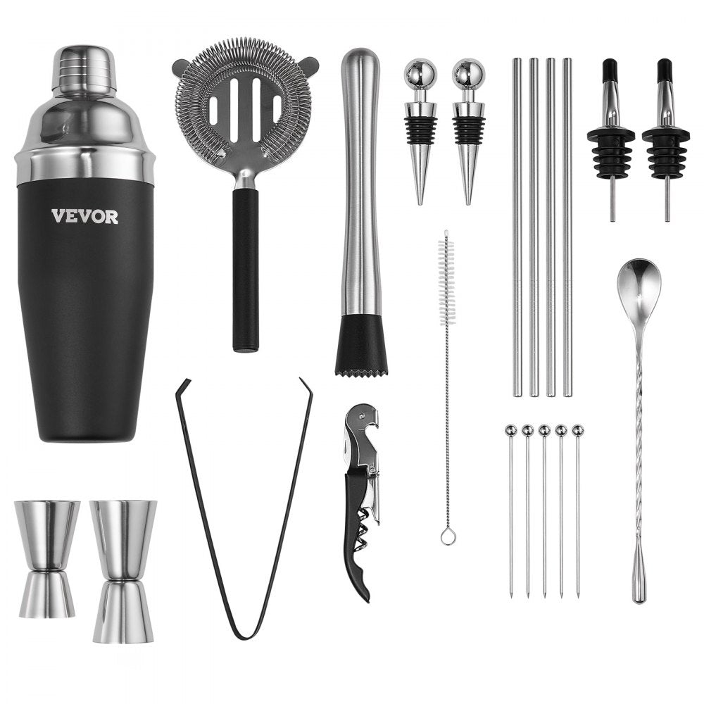 CL-06 - Premium 23-Piece Stainless Steel Cocktail Shaker Set for Home Bartending