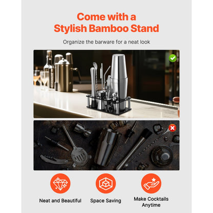 CL-07 - 14-Piece Stainless Steel Cocktail Shaker Set for Home Bartending