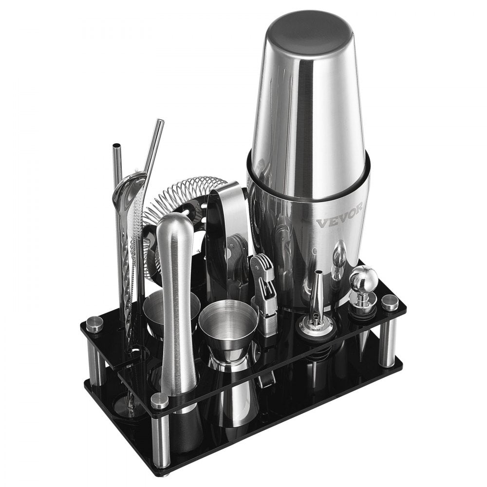 CL-07 - 14-Piece Stainless Steel Cocktail Shaker Set for Home Bartending