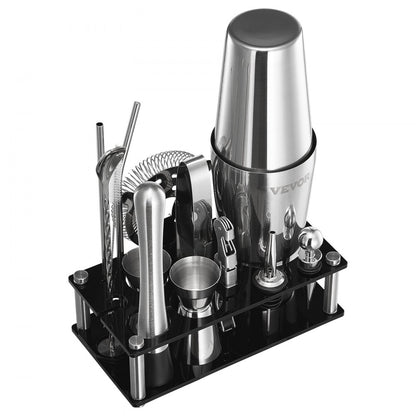 CL-07 - 14-Piece Stainless Steel Cocktail Shaker Set for Home Bartending