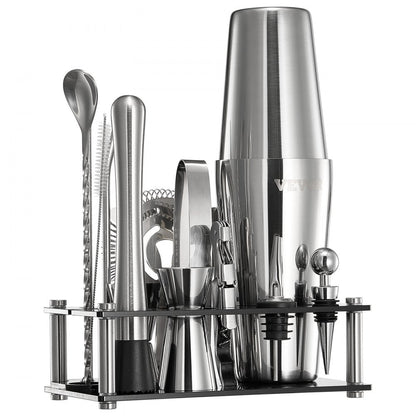 CL-07 - 14-Piece Stainless Steel Cocktail Shaker Set for Home Bartending