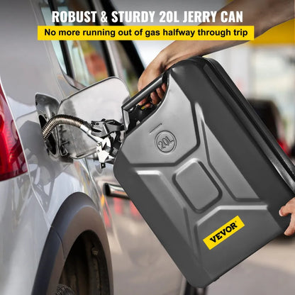 1X20LBLACK - 5.3 Gallon Steel Jerry Can for Safe Fuel Storage