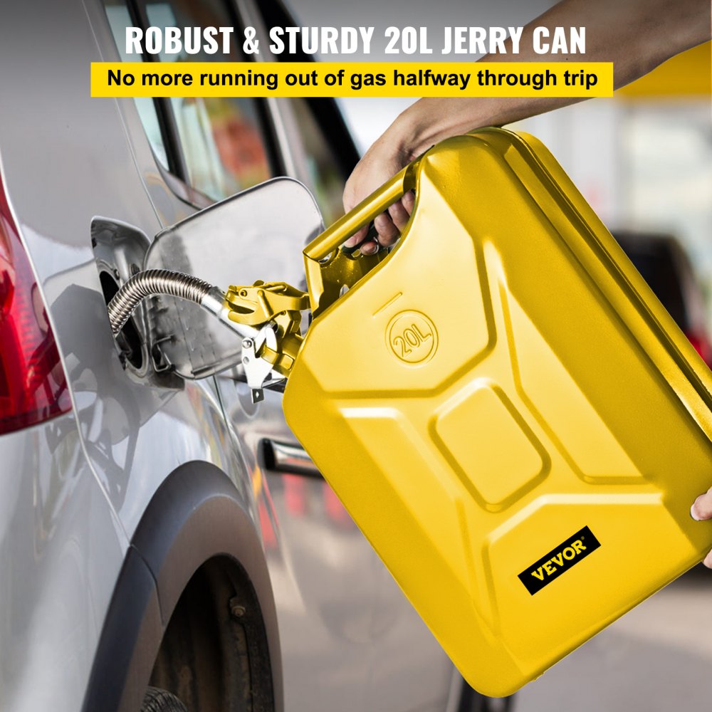 1X20LYELLOW - 5.3-Gallon Steel Jerry Can with Quick Spout System