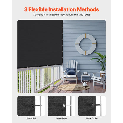 SSZGB-06 - 10x12 ft Durable HDPE Sun Shade Screen with Grommets