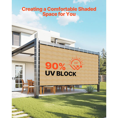 SSZGB-07 - 12x20 ft Waterproof HDPE Sun Shade Cloth with Grommets & Ties