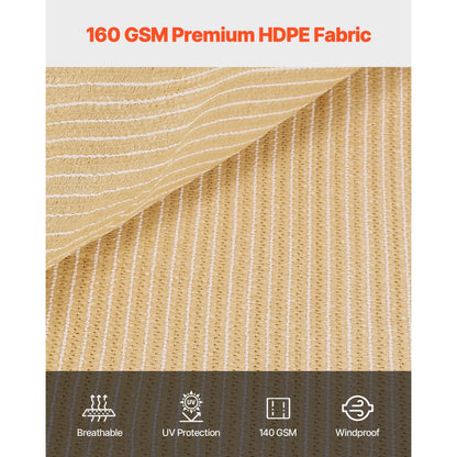 SSZGB-07 - 12x20 ft Waterproof HDPE Sun Shade Cloth with Grommets & Ties