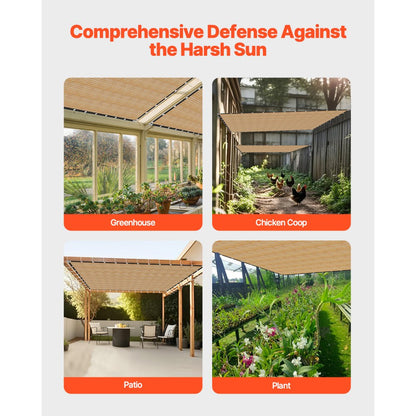 SSZGB-07 - 12x20 ft Waterproof HDPE Sun Shade Cloth with Grommets & Ties