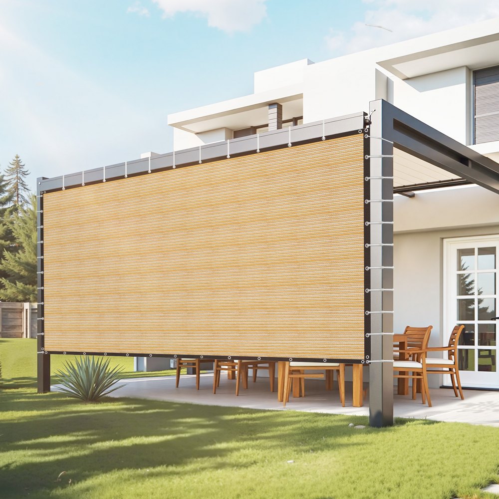 SSZGB-07 - 12x20 ft Waterproof HDPE Sun Shade Cloth with Grommets & Ties