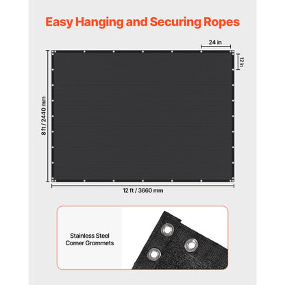 SSZGB-03 - 8x12 ft High-Density UV-Resistant Shade Cloth for Outdoor Use