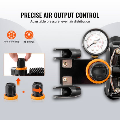 TC-20B - Dual-Fan Airbrush Compressor Kit with 6ft Hose, 15-50 PSI