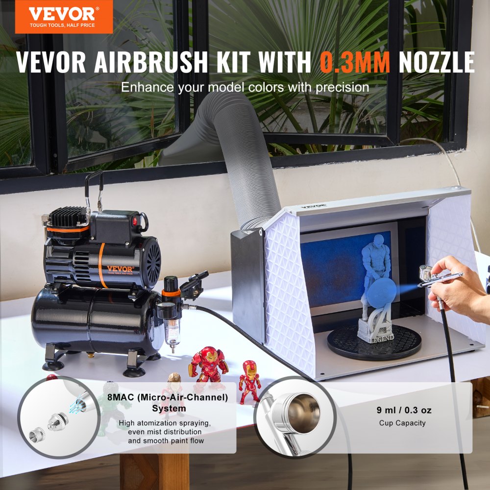 TC-20B - Beginner-Friendly Airbrush Kit with 3.5L Tank, Easy Control